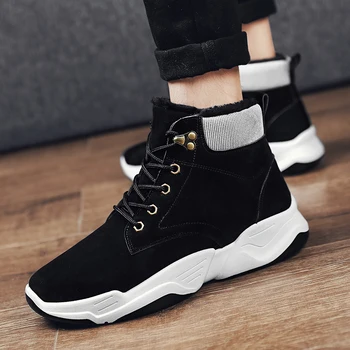 

Warm Men Shoes Casual Krasovki Tenis Masculino Plus Velvet Designer Winter Sneakers Shoes High Top Trainers Zapatillas Hombre