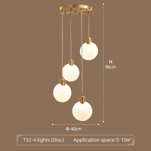 Nordic LED Pendant Lights For Living Room Gold Bedroom Bedside Glass Lamp Kitchen Lighting Home Ceiling Decor Fixture T32-4 Lights