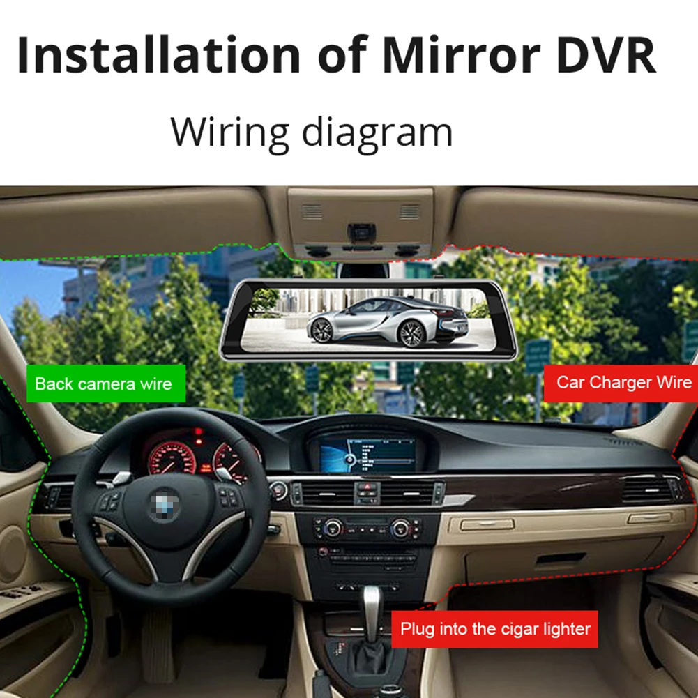 9,35 Дюймов Камера заднего вида видео камера gps трек FHD 1080P Dashcam с задней камерой рекордер Dash Cam для Phisung S2 потоковая