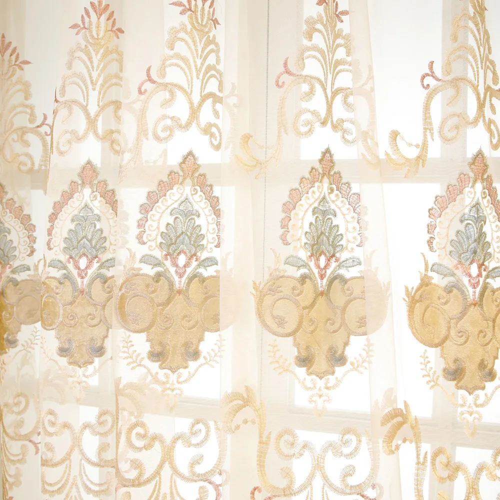 Европейская роскошная шенилловая ткань, занавеска для гостиной, окна, занавески, корона, вышитые золотые затемненные занавески для спальни, WP232D3