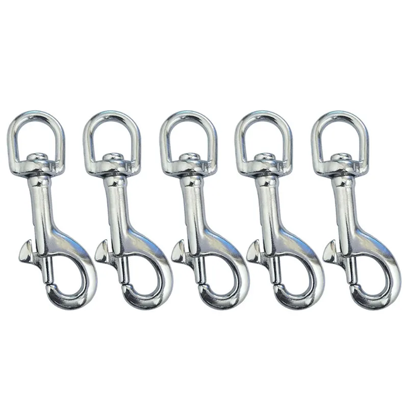 

5Pcs Stainless Steel 70Mm Scuba Diving Clips, Swivel Eye Snap Hook Dive Single Ended Swivel Eye Bolt Hook Buckle Dog Clip