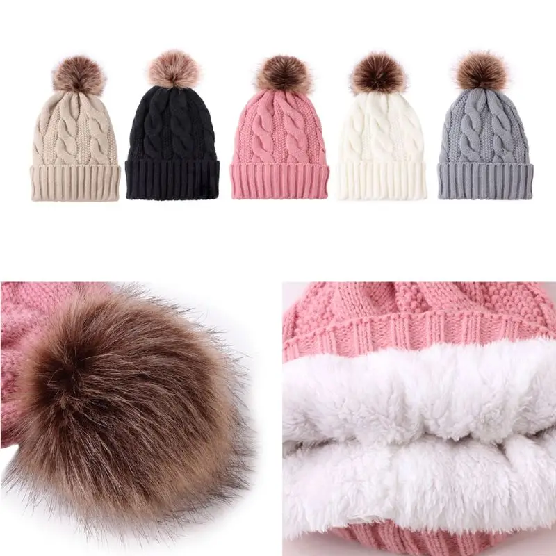 Pom Poms зимняя женская шапка Модные теплые шапки вязаные шапочки шапка Толстая шапка