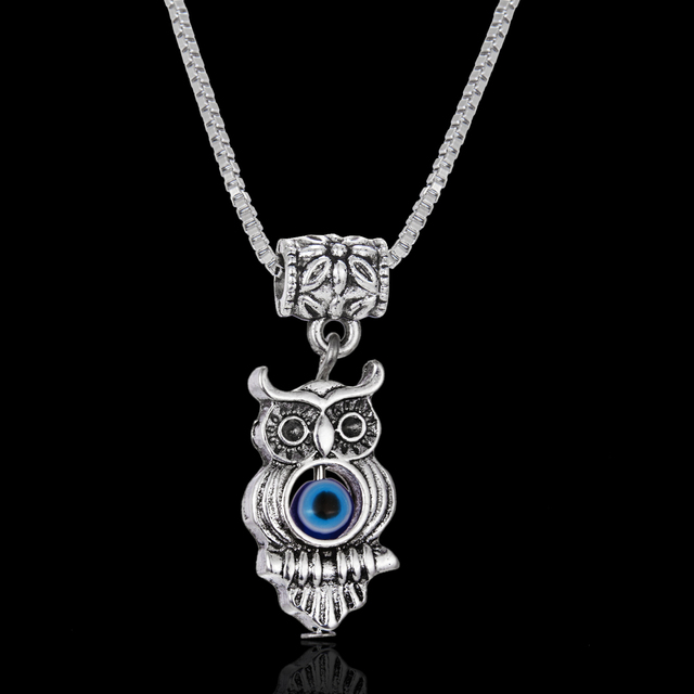 Charm Lucky Turkey Blue Evil Eye Necklace For Women Hollow Butterfly Owl Elephant Pendant Clavicle Chain Choker Jewelry