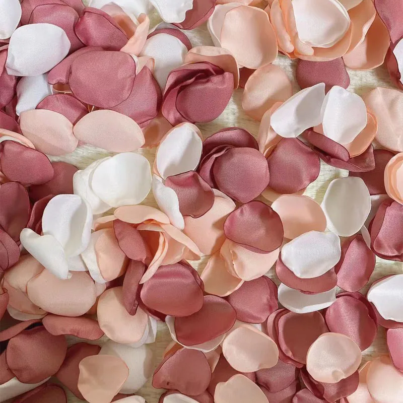 100Pcs/Bag Hand Made 2024 New Rose Petals for Wedding Artificial Silk Flower Marriage Decoration Valentine image_0