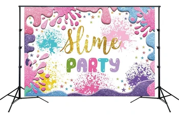 

Slime party photography backdrop baby birthday banner pink girl photo booth background baby shower supplies studio props Sm-240