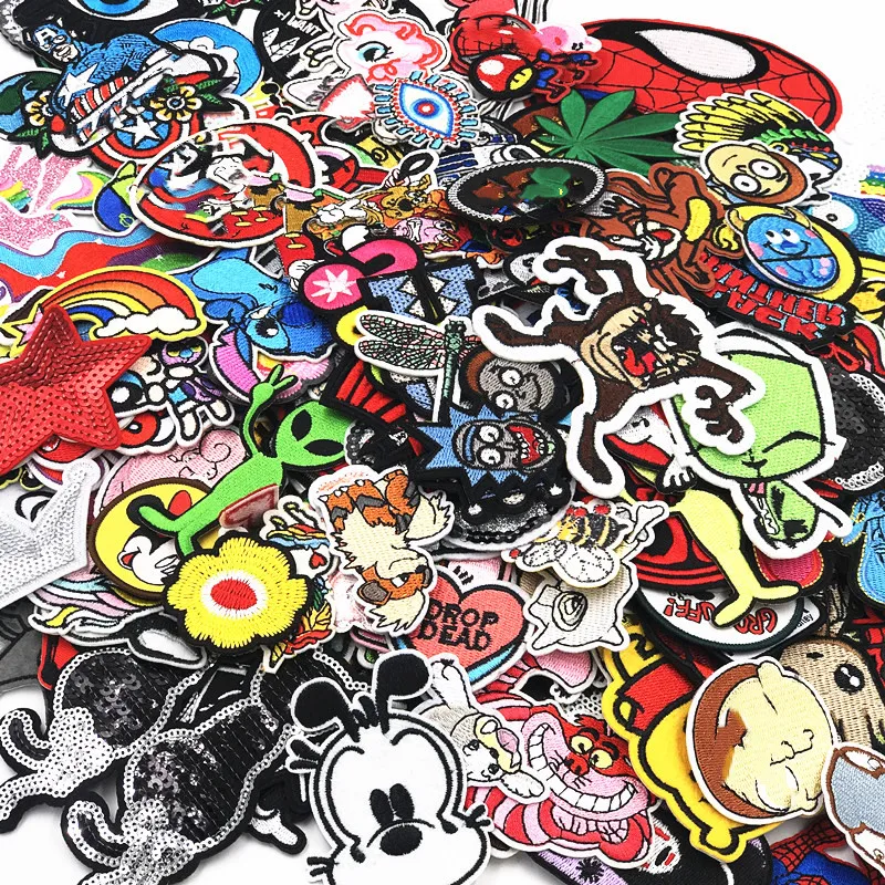 Random Mix Caroon Animals Patches Embroidery Iron On Clothes Jeans Apparel Decoration Appliques Sewing Clothing Repair Holes | Дом и сад