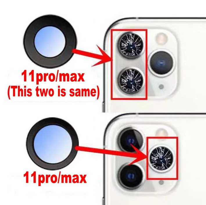 1 шт. для iPhone 11 pro max задняя камера Объектив Стекло Крышка кольцо с 3M наклейка запасные части