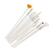 15 個化粧ネイルアートポリッシュ絵画は、ペンのブラシツールヒントを設定 Uv ジェル Diy の装飾美塗装設備ツール(China)