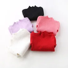 Новые детские свитера с круглым вырезом для девочек вязаные модные свитера