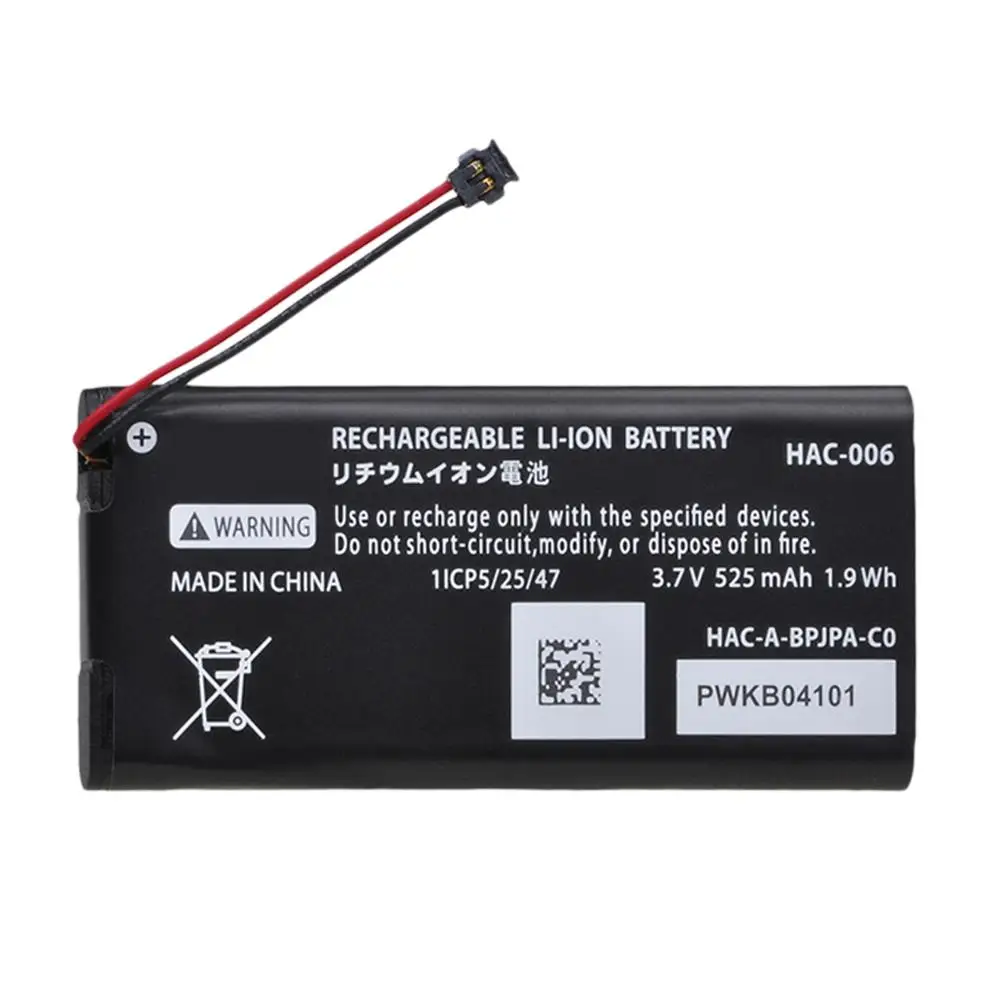 

1x 525mAh HAC-006 Replacement Li-ion Battery For Nintendo HAC-015/016 HAC-A-JCL-C0 HAC-A-JCR-C0 Ns Joy-Con Controller Gamepad