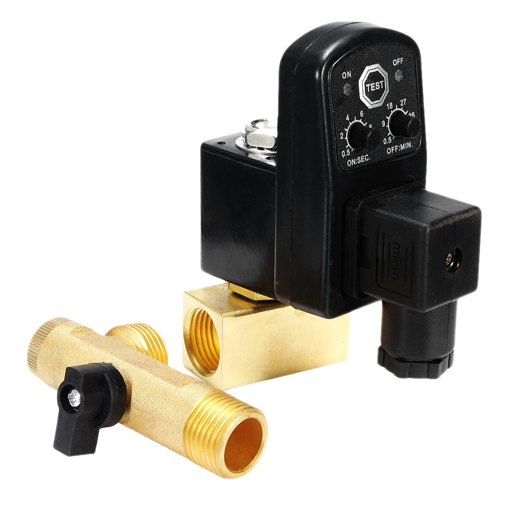 Automatic Timed Air Tank Water Moisture Drain Valve For Compressor