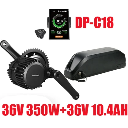 36V 350 W, фара для электровелосипеда в комплект Bafang середине приводной двигатель BBS01 BBS01B двигателя с Батарея е-байка 36В 10,4/13/15,6/17.5ah комплект для переоборудования электрического велосипеда - Цвет: C1836V10.4AH