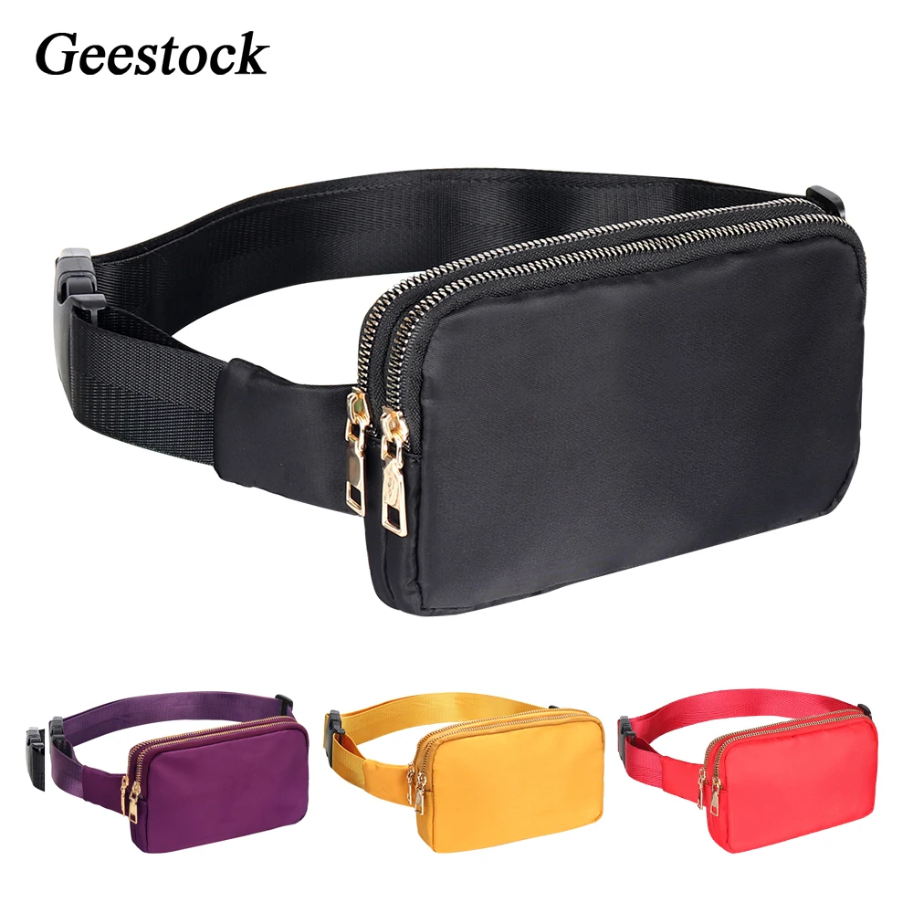 Geestock-riñonera con cremallera doble para mujer, bolso cruzado a la moda, impermeable, para teléfono, bolsa de compras