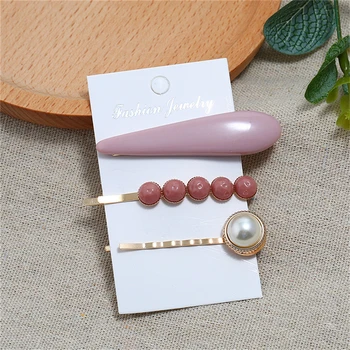 

1 Set Sweet Korean Pearl Golden Barrette Girls Hair Clips Women Girls Hair Pins Bang Clip Hair Accessories