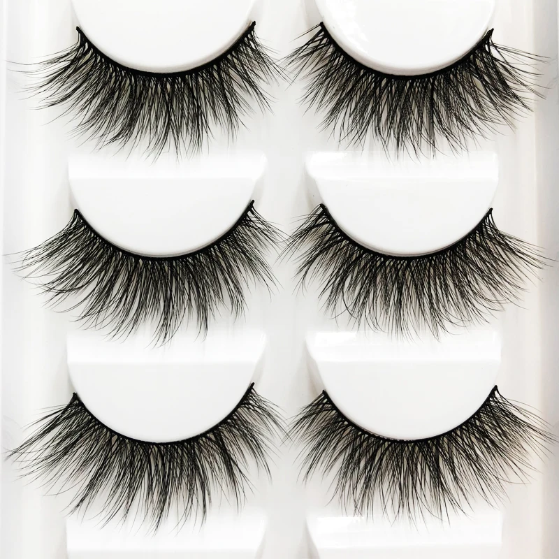 

The Cheapest G608 5 Pairs 3D Mink Eyelashes Thick HandMade Lashes Cruelty Free Luxury Mink Lashes Customize Packing