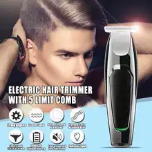 Электрический триммер для волос USB Перезаряжаемый с 5 предельными гребнями минимальная длина волос 0,1 мм резьба для волос 10 Вт