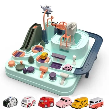 

Education Railcar Toy Eco-Friendly Baby Adventure Toy Car Macaron Color Table Games Boy and Girl Puzzle Toys Christmas Gift