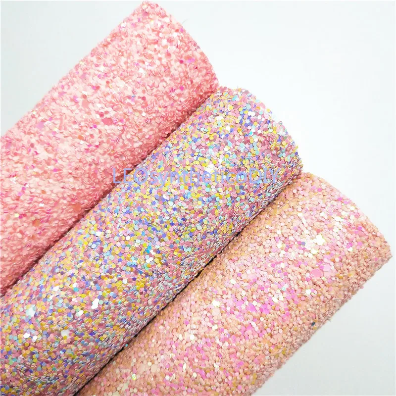 

Mini Roll 30x134CM PINK Glitter Fabirc, Chunky Glitter Leather, Glitter Leather Roll For Making Bows LEOsyntheticoDIY SK098