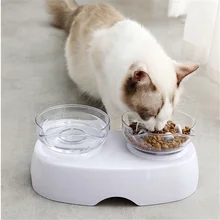 Нескользящие миски для кошек двойные миски с поднятым подставкой миски для воды для домашних животных для кошек кормушки для собак миска для кошек миска для кормления домашних животных 5