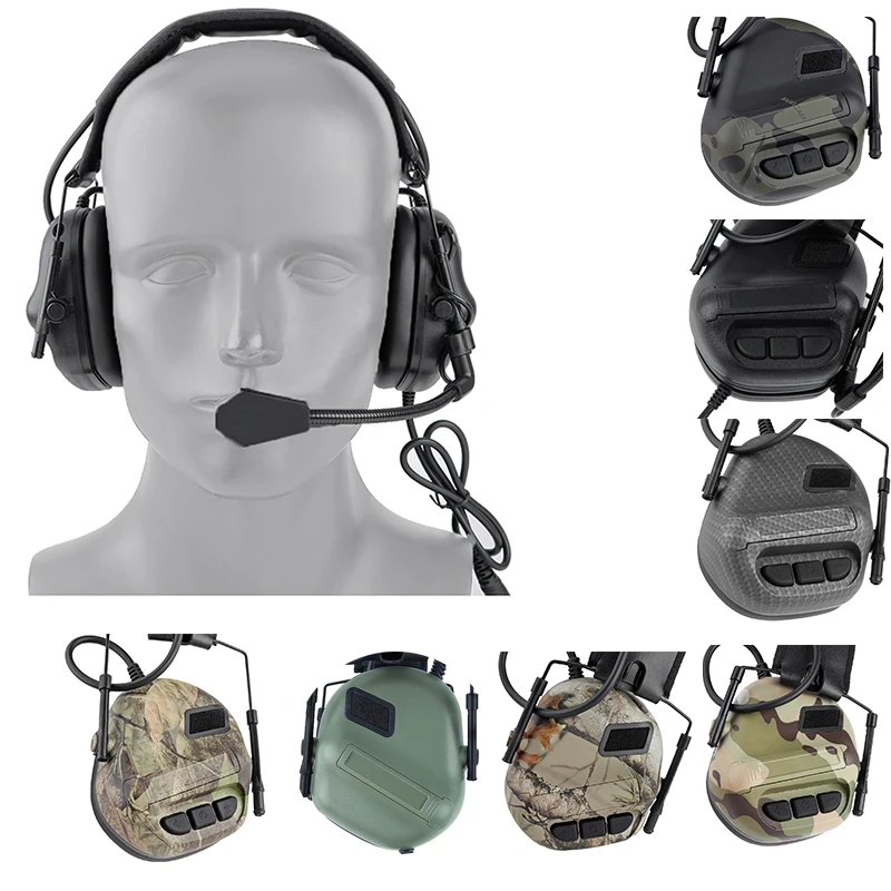 

Military Tactical Headset with Noise Canceling Camouflage Shooting Combat Headset Ear Protection Hunting Headphone