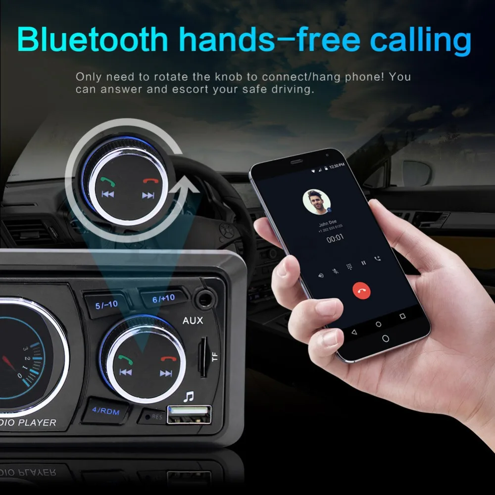 Handsfree Bluetooth Car Stereo Radio MP3 Player 1 Din Car Radio AUXTF2USB FM Auto Radio With Lcd Display Music Car stereo (8)