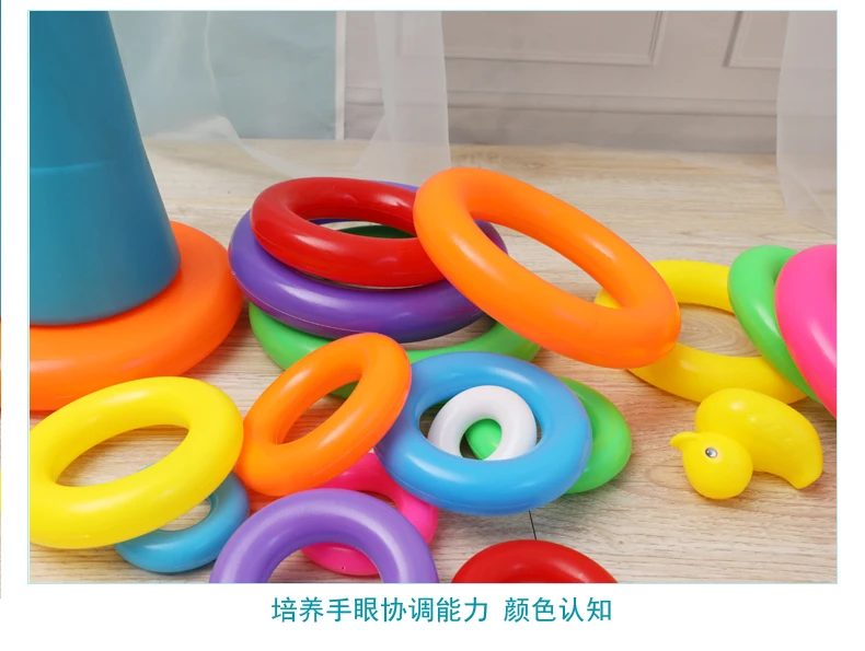 Детское кольцо с радугой для младенцев, Игрушки для раннего образования, полотенце, музыкальная игрушка