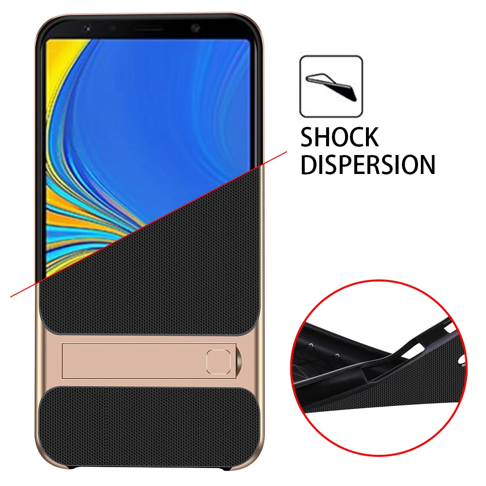 Для samsung Galaxy кейс для samsung Galaxy 2018J4 J6 J7 J8 A6 A6PLUS A8 A5 A8PLUS A7 A9 2019A9S Мода ромбика текстура кронштейн ТПУ+ ПК чехол для телефона