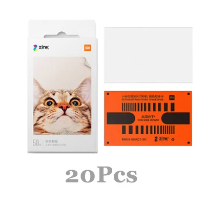 Print sticker 20Pcs XiaoMi Mijia AR принтер 300 точек/дюйм портативный мини Путешествия вечерние фотопринтер Карманная камера DIY поделиться 500 мАч картинкой - Цвет: Print sticker 20Pcs