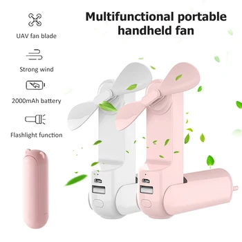 

Foldable Fan Torch Portable Frameless Noise Prevention Multifunction Bright Flashlight Phone Power Bank Cooling Fan Night Light
