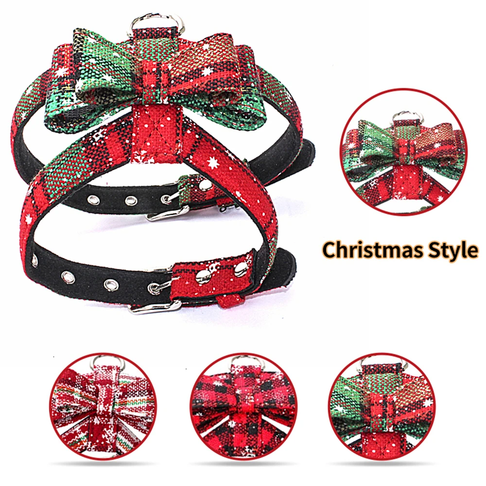 Christmas Cat Vest Harness Collar Leash Quick Release Kitten Microfiber Leather Material High Quality Pet Supplies Accessories | Дом и сад