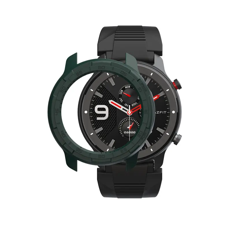 Чехол для Amazfit GTR 47 мм, чехол-бампер, жесткий защитный чехол умных часов для Huami, аксессуары для умных часов - Цвет: green for GTR 47mm
