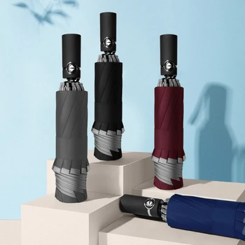 

Windproof Ladies Umbrella Automatic Folding Black Coating Outdoor Portable Umbrella Travel Sombrinha Household Umbrella JJ60YS