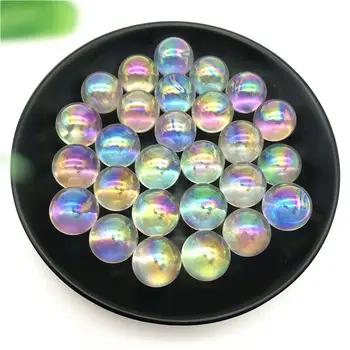 

Electroplated 17-19mm Rainbow Aura Sphere Titanium Quartz Crystal Sphere Ball Healing Decoration Natural Stones and Minerals