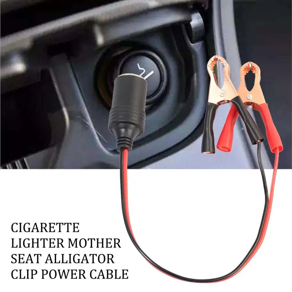 

12V Car Battery Alligator Clip Cigarette Lighter Power Socket Adapter Clip Charger Cable Clamp Car Accessories