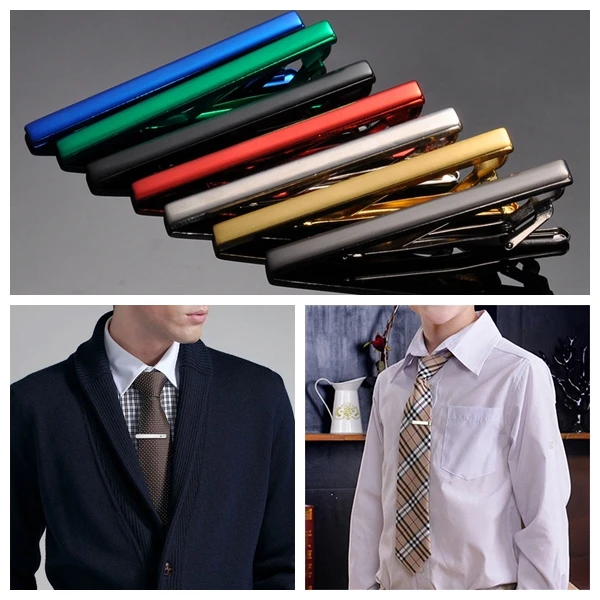

Classic Matte Tie Bar Men Jewelry Simple Brushed Smooth High Quality Tie Clip Clasp 6 Colors Copper Tie Pin Gifts
