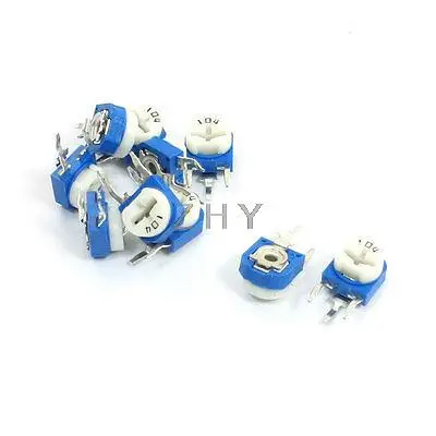 

10Pcs 100K Ohm DIP Mounted Potentiometer Pot Trimmer Resistor WH06-2