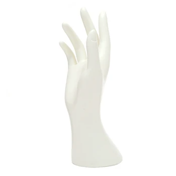 

White 23cmx23cm Mannequin Hand Finger Glove Ring Bracelet Bangle Jewelry Display Stand Holder