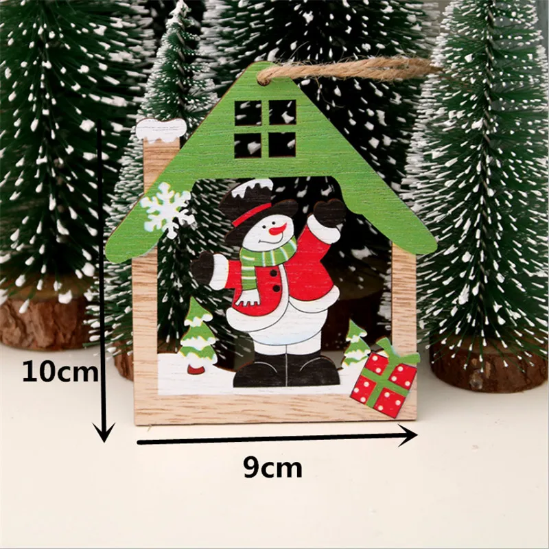 as picture 1 шт DIY деревянный кулон-фоторамка елочные украшения Рождественские украшения для дома год Navidad-S - Цвет: as picture