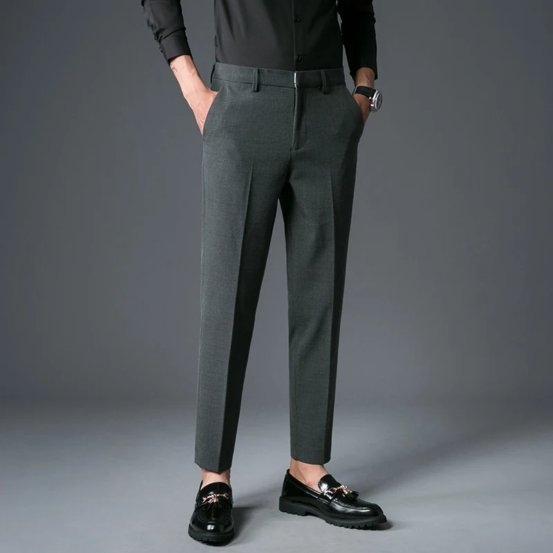 Men's casual pants 2019 autumn and winter new casual pants solid color slim pants young people personality trend men's clothing Men's casual pants 2019 autumn and winter new casual pants solid color slim pants young people personality trend men's clothing