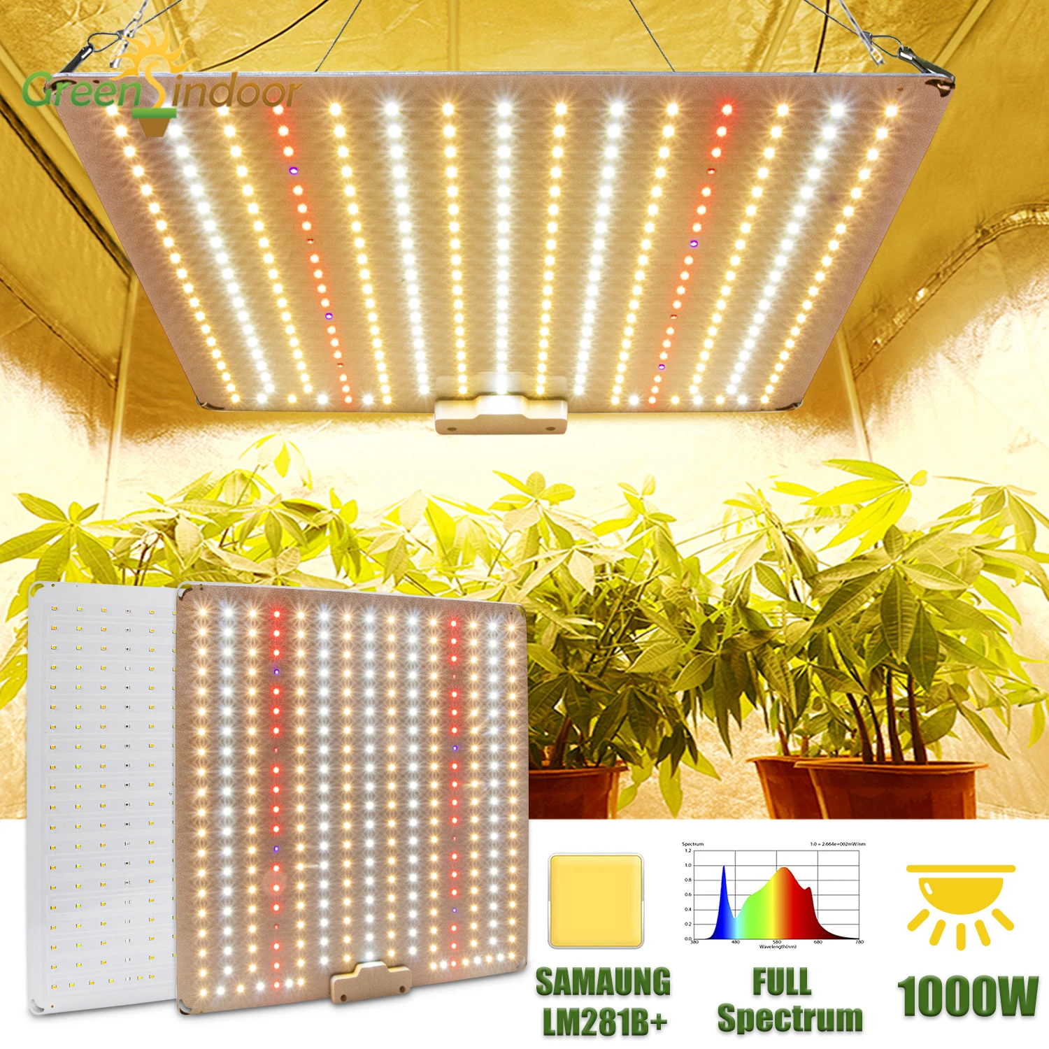 1000W Grow Lights Full Spectrum Quantum Board LM281B+ IP40 Phytolamp
