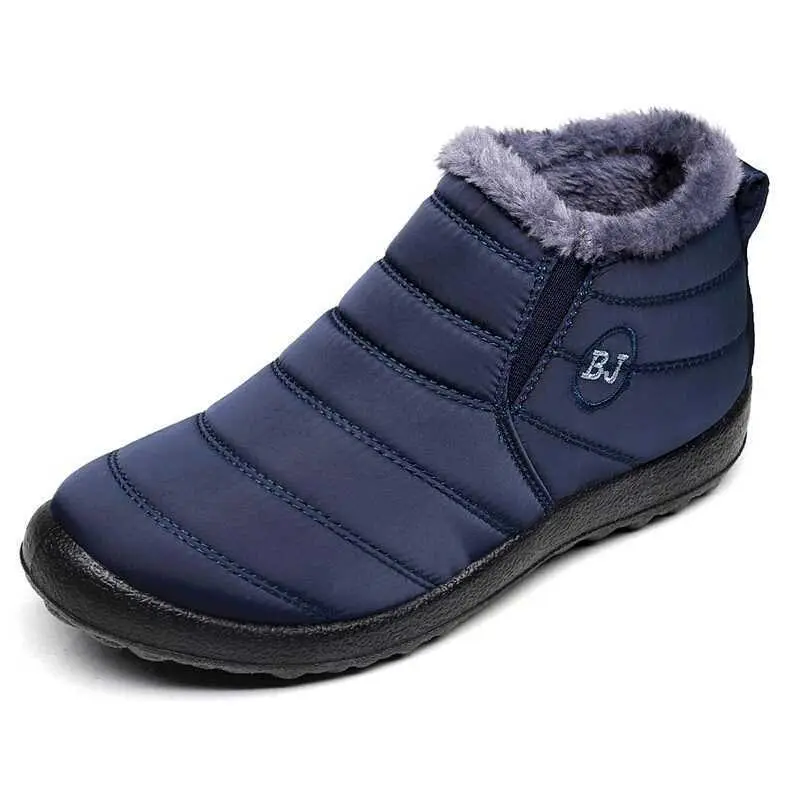 Зимние сапоги; женская обувь; коллекция года; модные теплые зимние сапоги с плюшевой подкладкой; женская однотонная обувь с эластичной лентой; женская обувь; большие размеры - Цвет: Blue