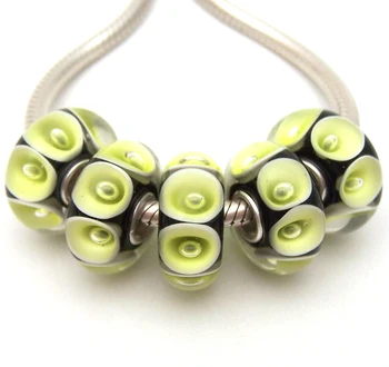 

JGWG1105 5X 100% Authenticity S925 Sterling Silver Beads Murano Glass beads Fit European Charms Bracelet diy jewelry Lampwork