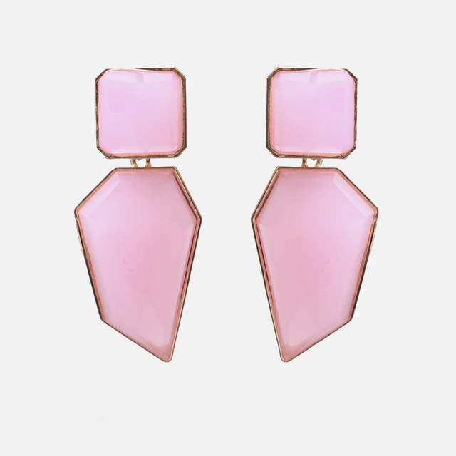 Ztech New Korea Fashion Pink Resin Beaded Drop Earrings For Women Girls ZA Wedding Jewelry 30 Designs Dangle Statement Bijoux E1885
