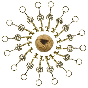

50PCS/Lot Vintage Creative Crown Keychain Wine Beer Bottle Opener Wedding Party Favors Pendant Key with Paper Card Woolen