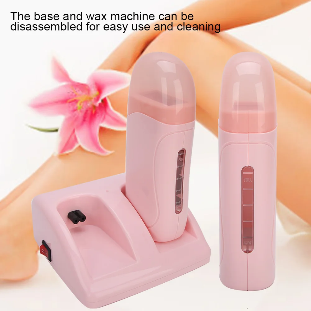 Pink Double Waxing Heater Mini Hair Removal Handheld Wax Heater Wax-melt Machine Professional Hair Removal Tools In Beauty Salon custom acrylic business logo waxing aftercare advice a3 size 3d perspex wall sign spa beauty salon salon aesthetics decorations