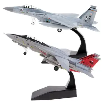 

2Pcs 1/100 Scale Simulate Miniature Airplane Model Toy USA F-14 F-15 Fighter Diecast Airplane Model Kids Toy For Children Toys