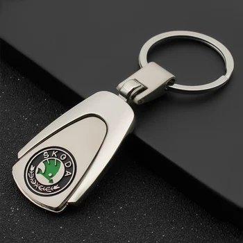 

3D Metal Car Emblem Keychains Key Ring Key chain For Skoda Octavia a5 a7 A9 Superb Fabia Roomster Yeti Car-Styling Accessories