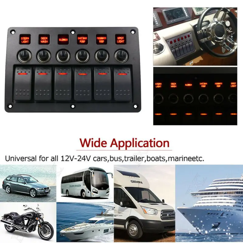 

FLY5D 6-bit with Lens Combination Panel Switch LED Panel Switch with Lens 3PIN Light