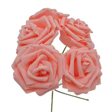 50 шт./кор. как настоящие Искусственные из ПЭ пены розы цветы для DIY Свадебные букеты центральный прием гостей в доме невесты украшения дома