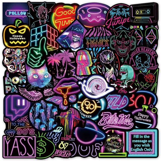 50 Stickers Chats Mignons En Vinyle - Autocollants Déco Pour Voiture, Ordinateur, Skate, Casier - Motifs Kawaii Et Expressions Drôles